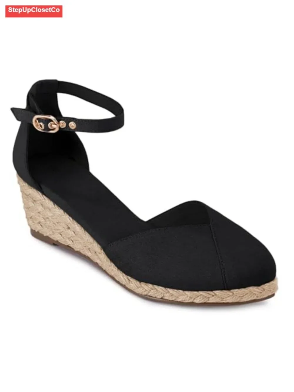 Canvas Espadrilles Platform Wedge Sandals Ankle Strap Casual Summer